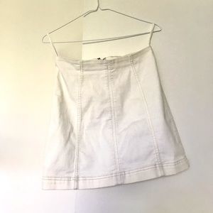 Free People White Denim Skirt
